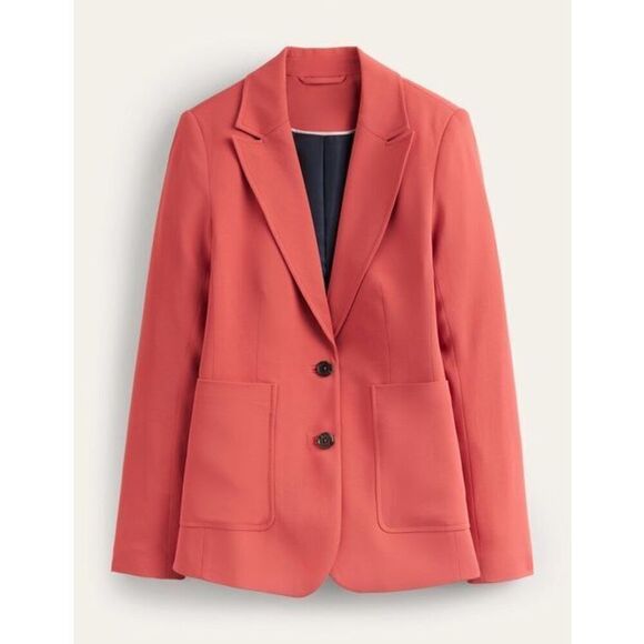 BODEN Fluid Tailored Blazer Jacket size 20 22 Salmon Red Button Front - Picture 1 of 16